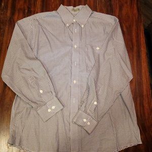 Men's Size Large Orvis Blue/White Gingham Check Button Down Shirt